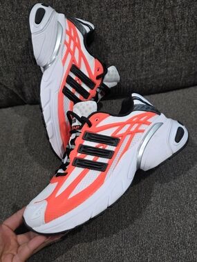 adidas Women's White & Neon Coral Running Sneakers